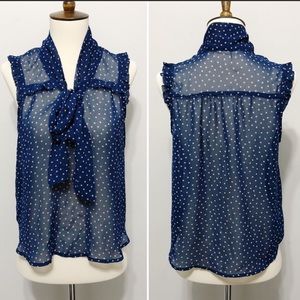 Lush Tie-Neck Floral Print Blouse 1-0220